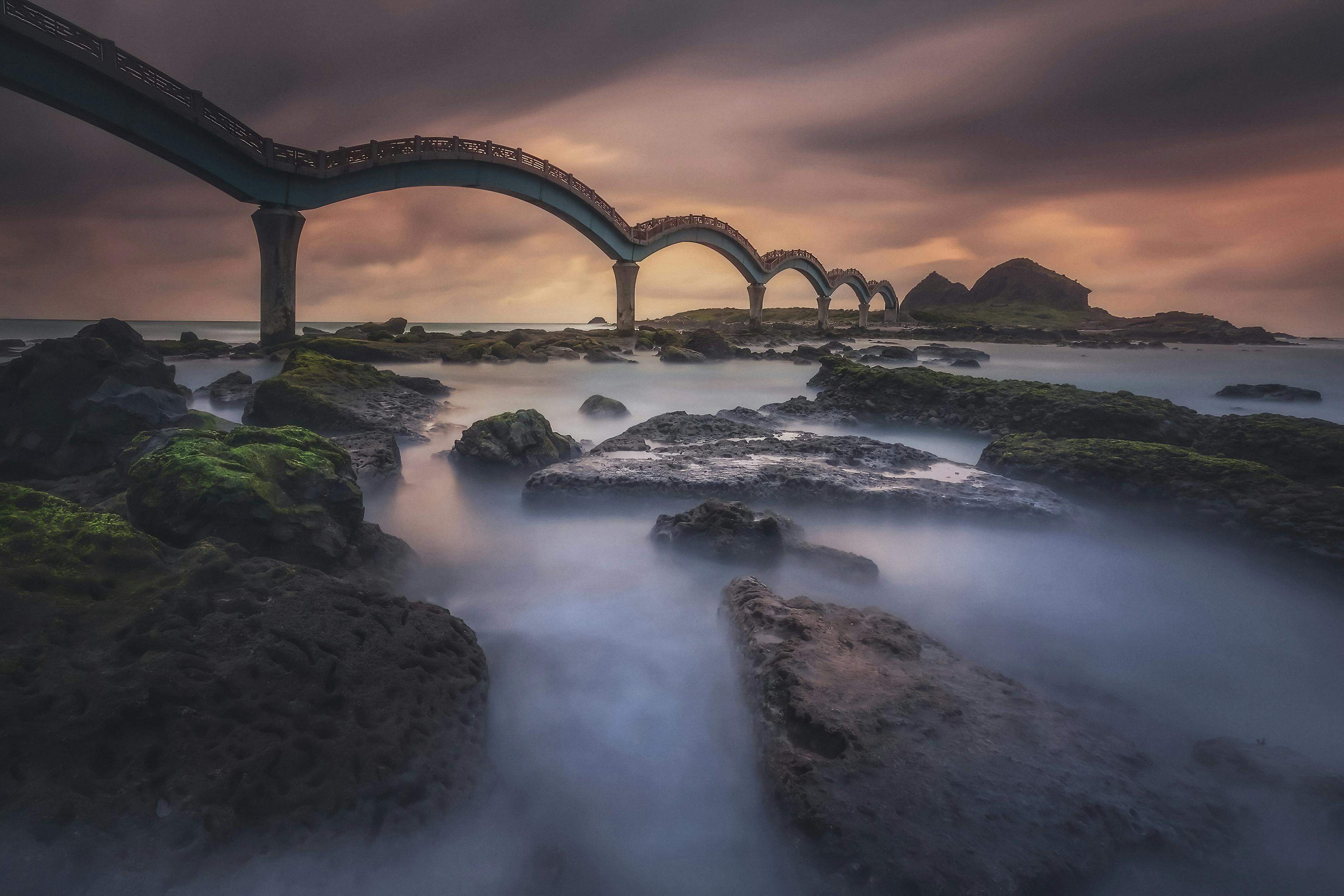 "The Bridge of the Immortals, this is the local english translation name of this bridge. An eight leap bridge connecting the mainland to a sacred island in Taiwan."